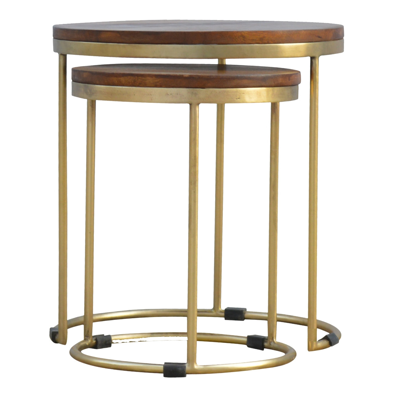 Round Stool set of 2 With Gold Base