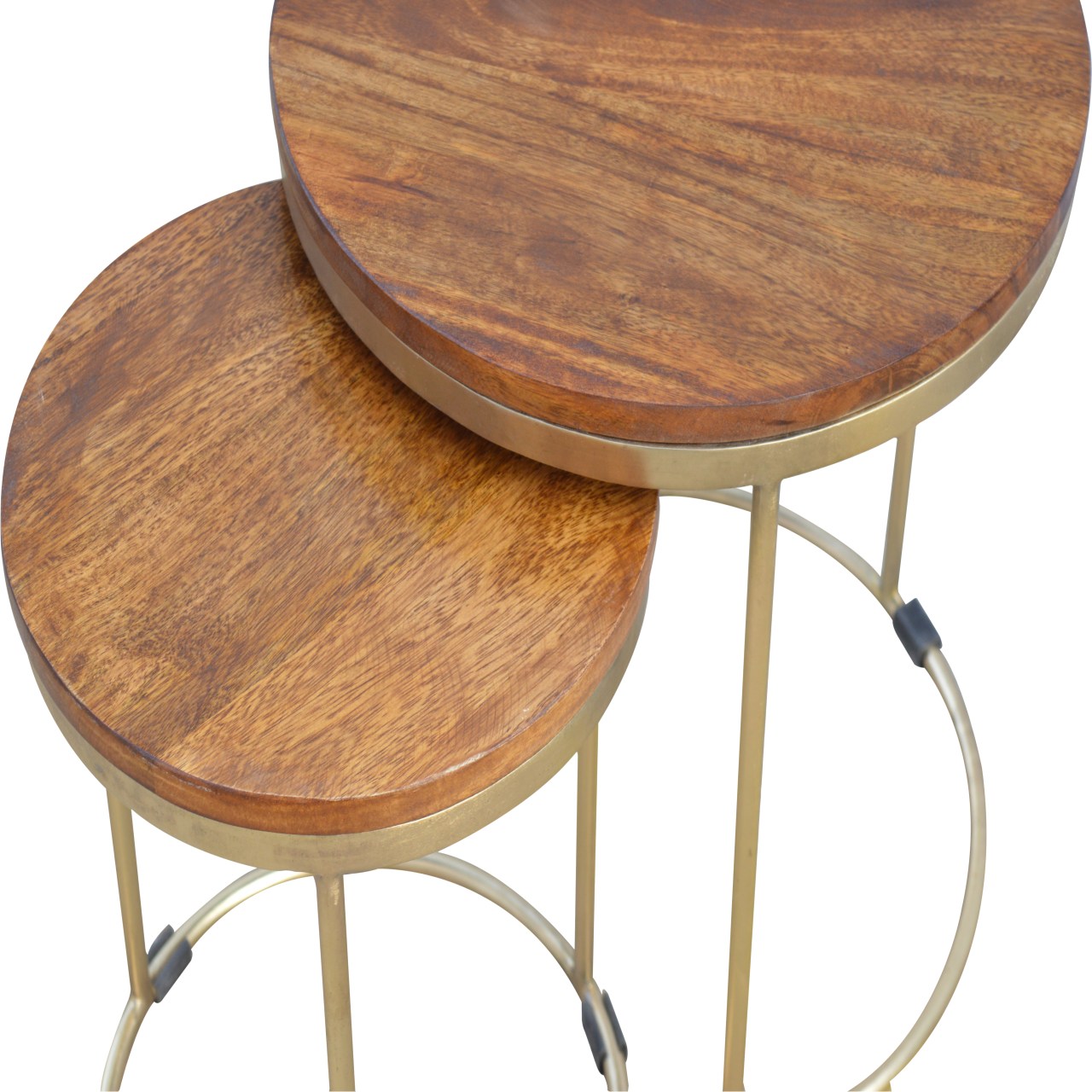 Round Stool set of 2 With Gold Base