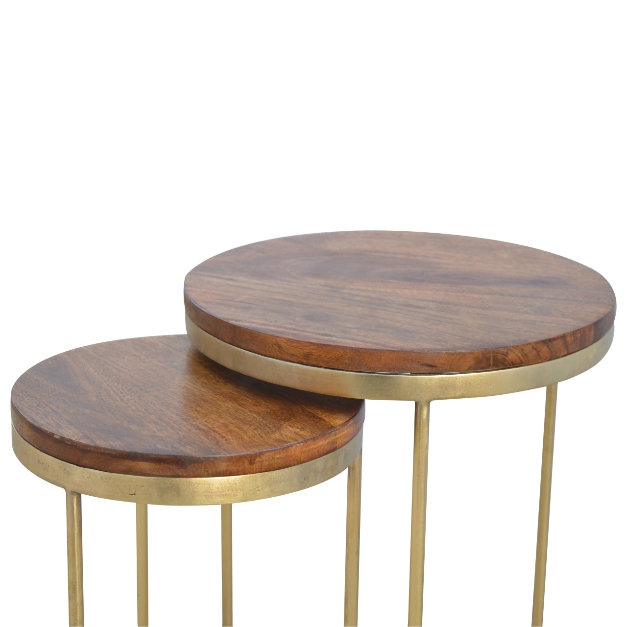 Round Stool set of 2 With Gold Base