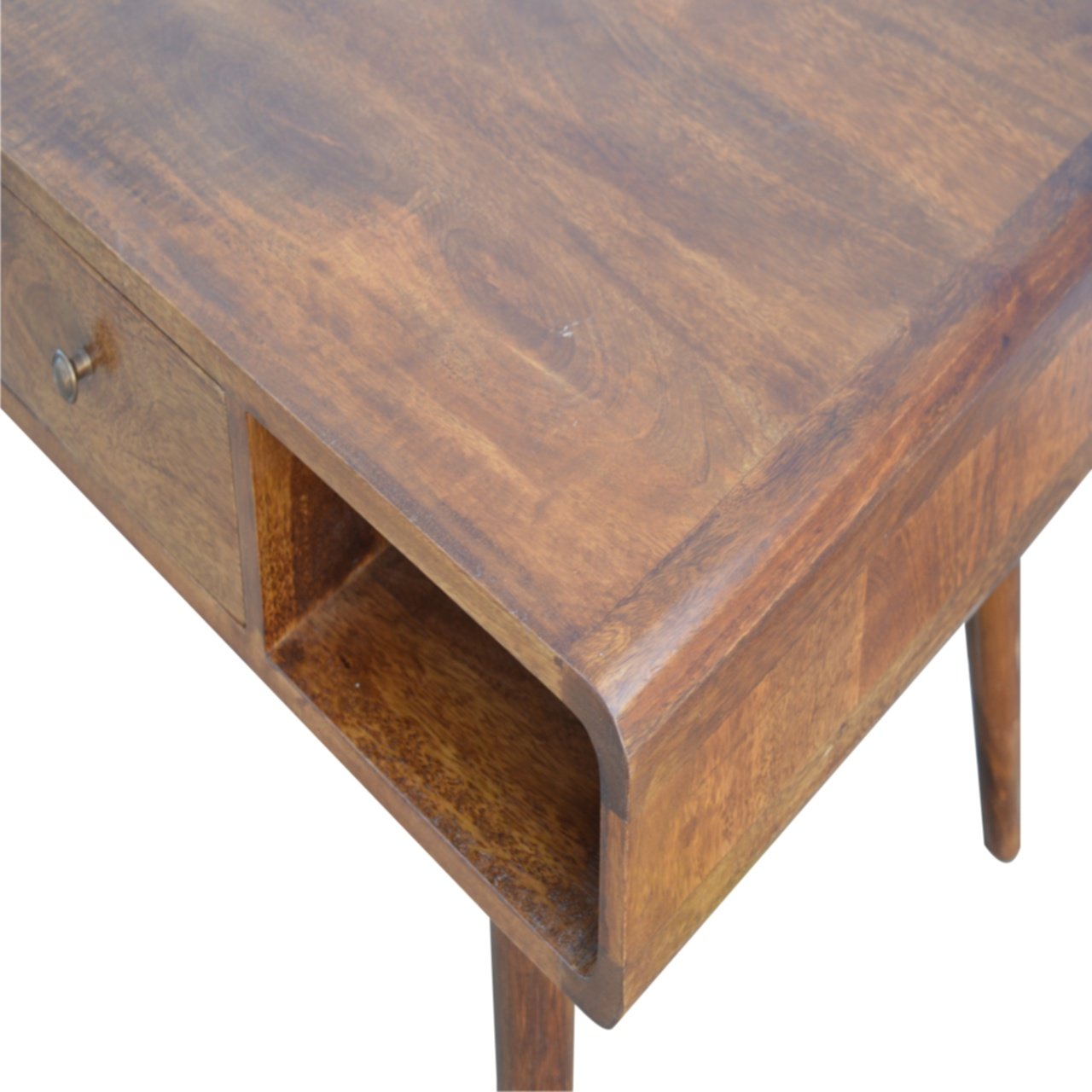 1 Drawer Curved Chesnut Coffee Table