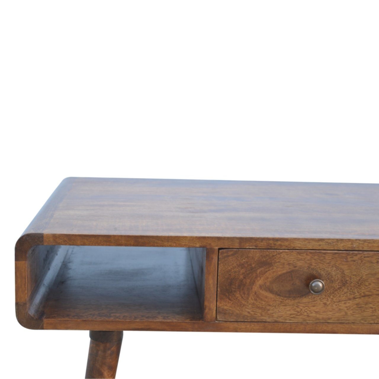 1 Drawer Curved Chesnut Coffee Table