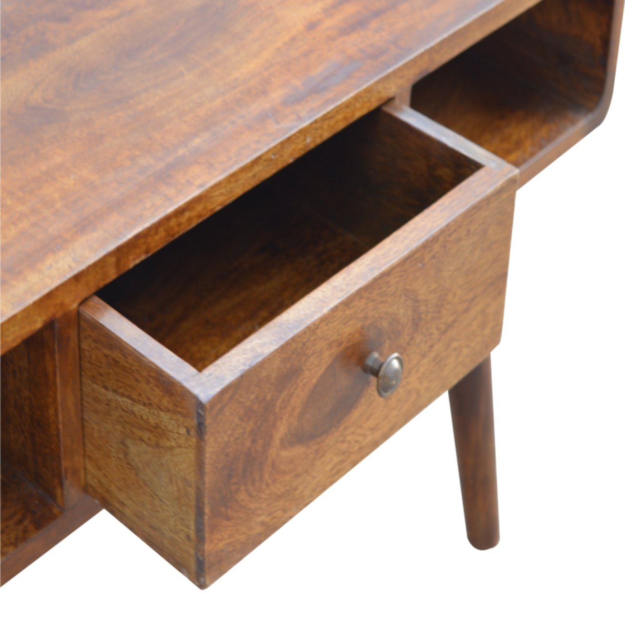 1 Drawer Curved Chesnut Coffee Table