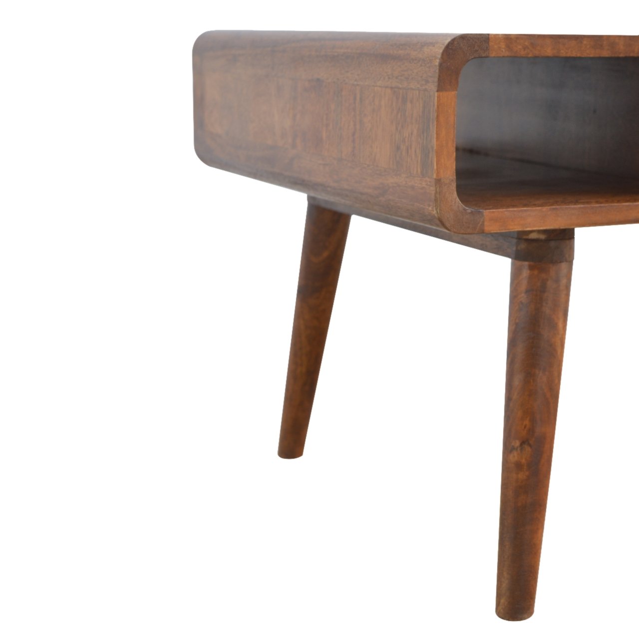 1 Drawer Curved Chesnut Coffee Table