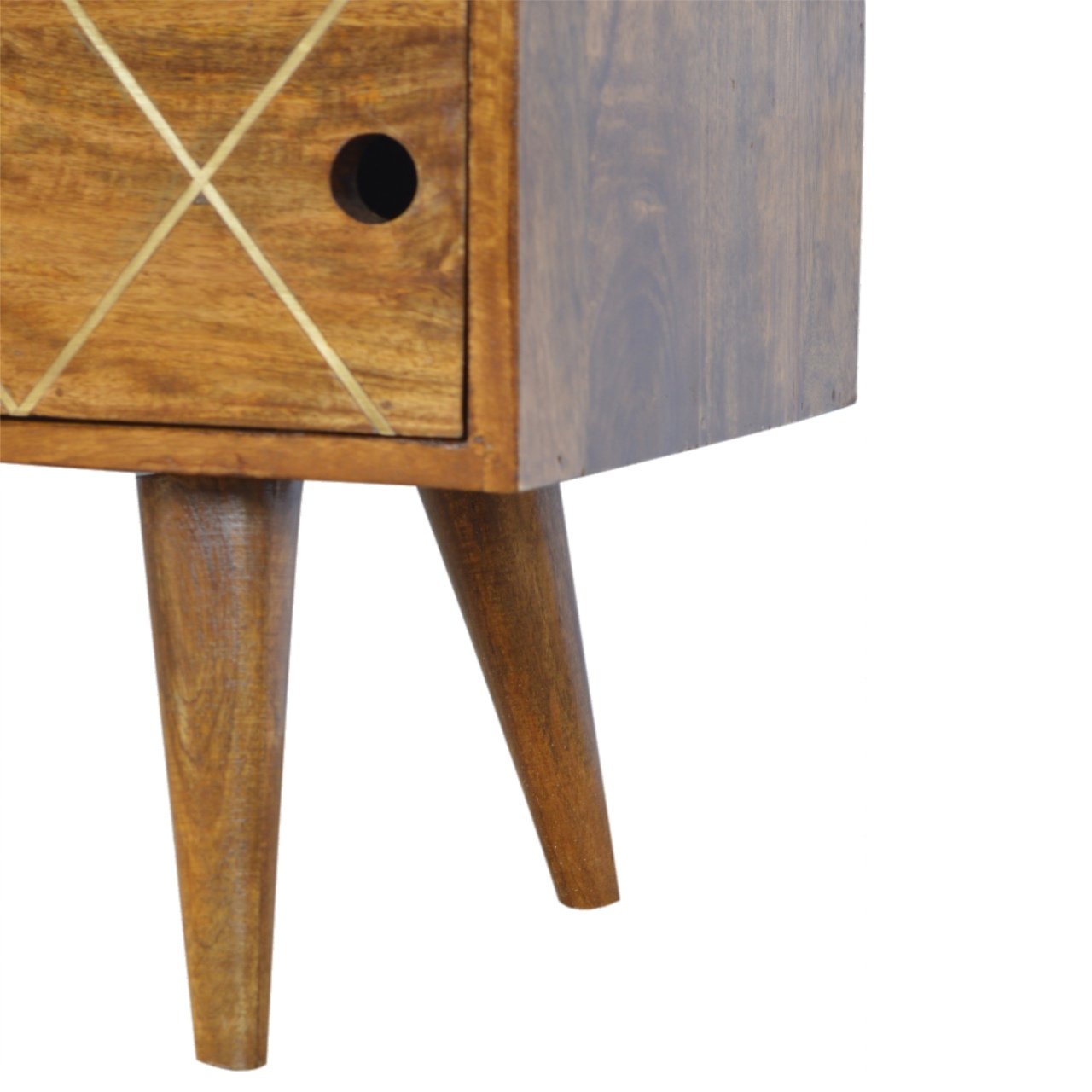 Sliding Brass Inlay TV Stand