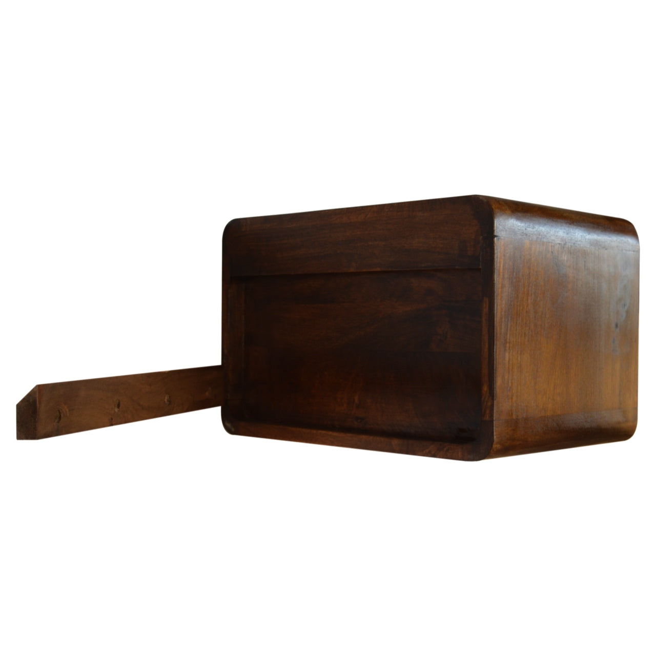 Curved Style 1 Drawer Wall Mounted Chestnut Bedside