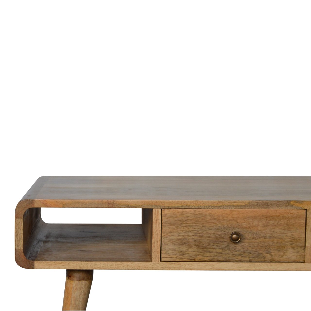 1 Drawer Curved Oak Coffee Table