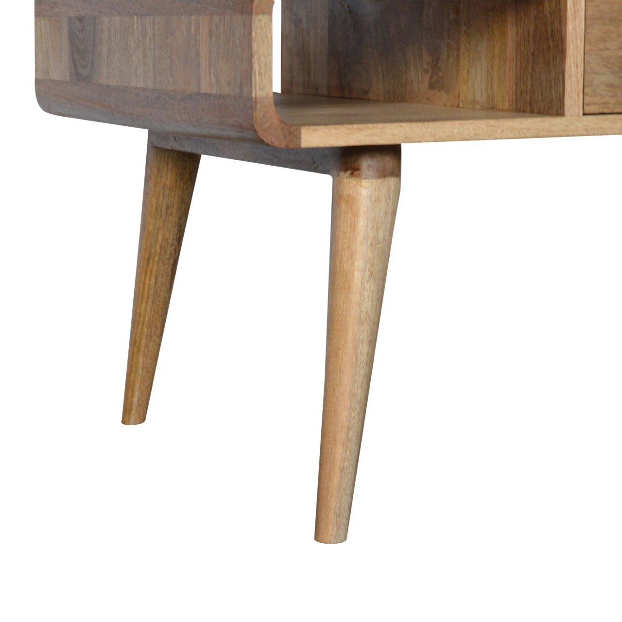 1 Drawer Curved Oak Coffee Table