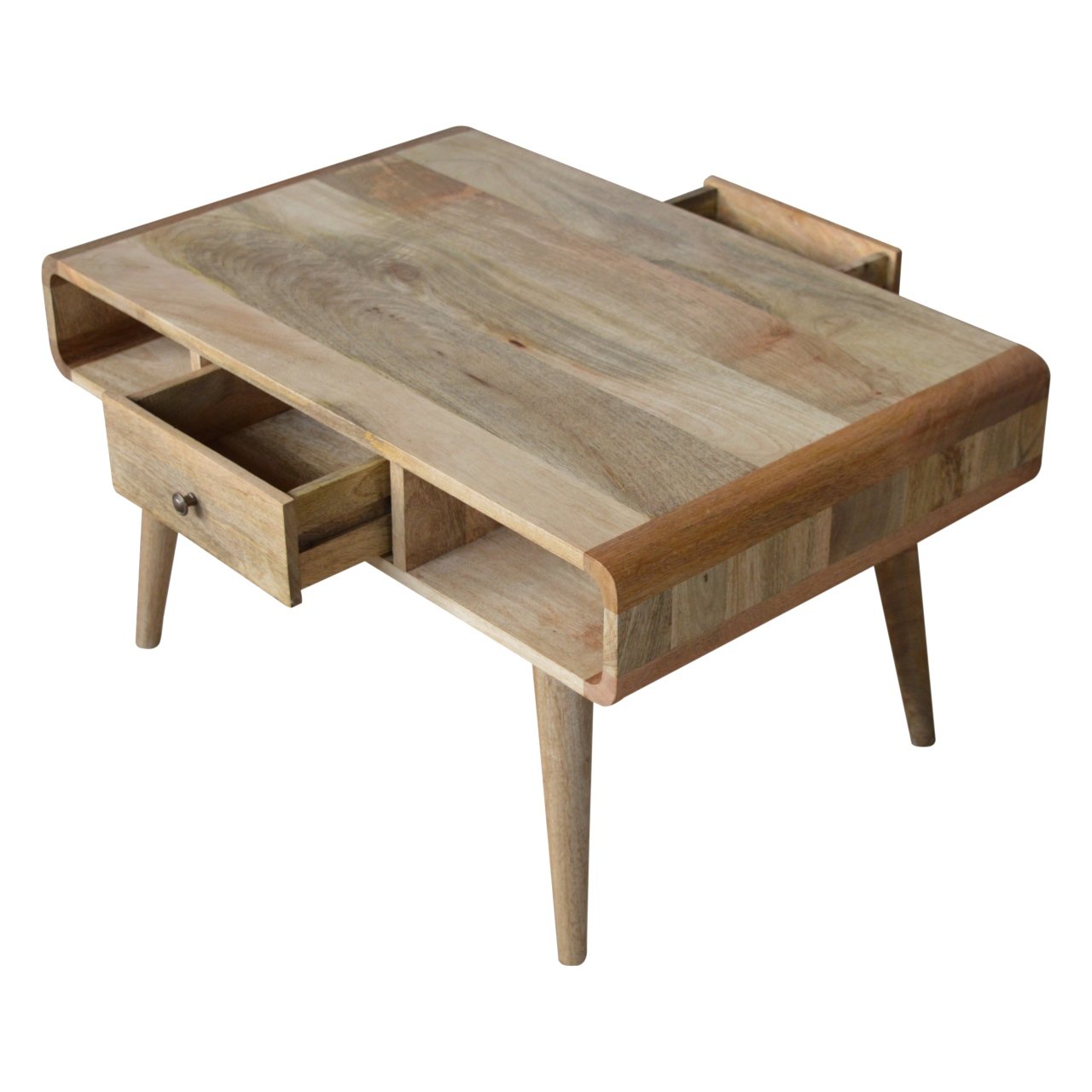 1 Drawer Curved Oak Coffee Table