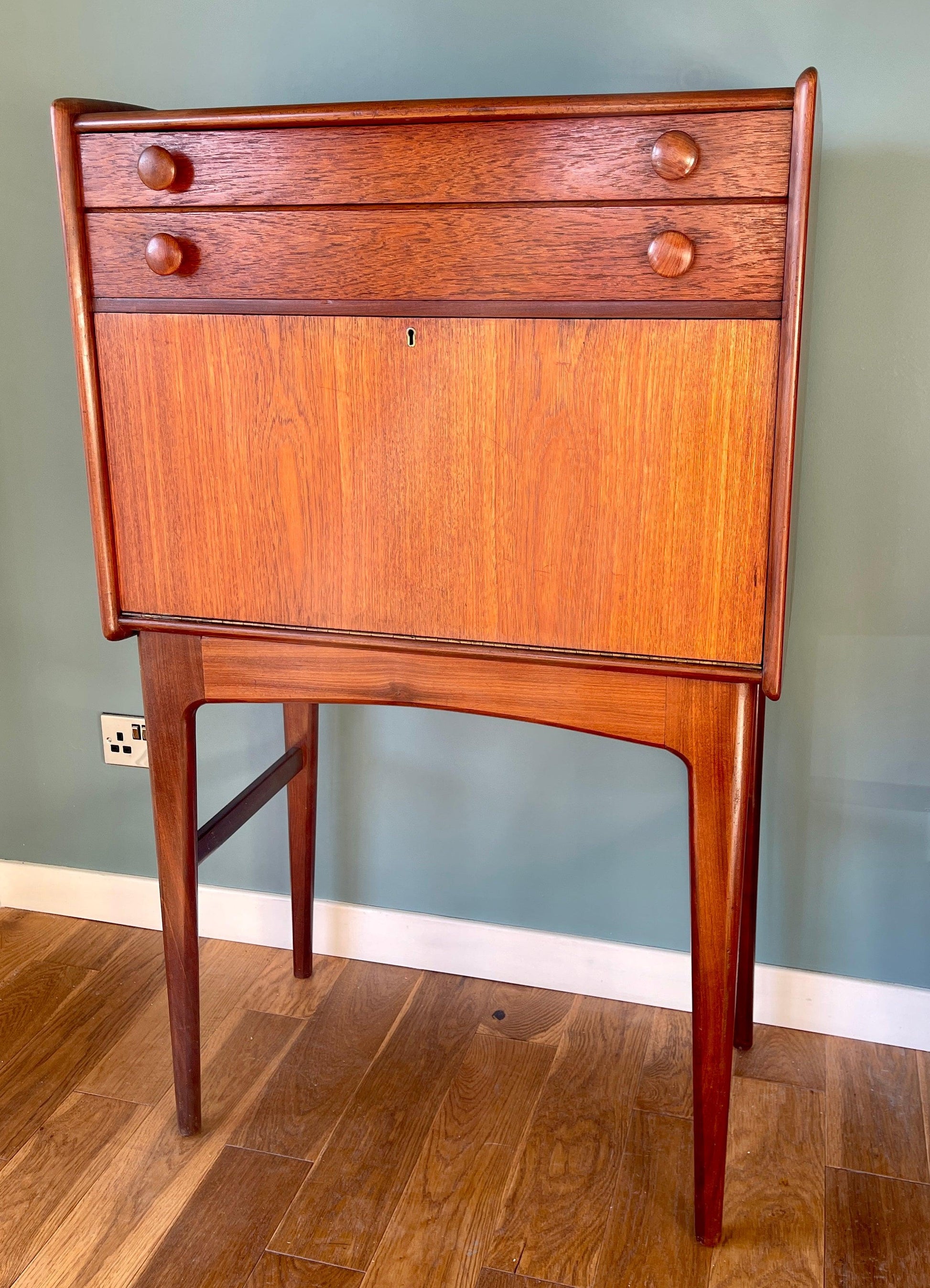 Mid century Vintage Teak Writing Bureau by John Herbert for Younger 1950's - Supramobili
