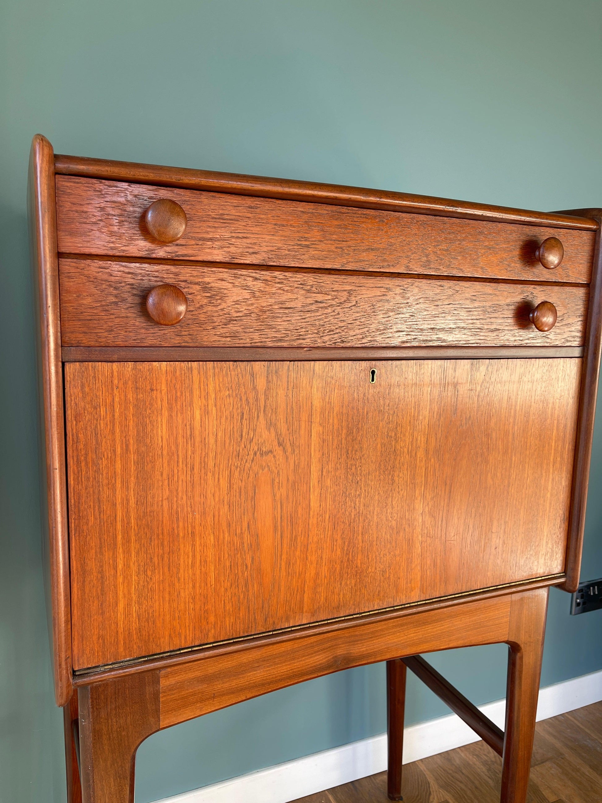Mid century Vintage Teak Writing Bureau by John Herbert for Younger 1950's - Supramobili