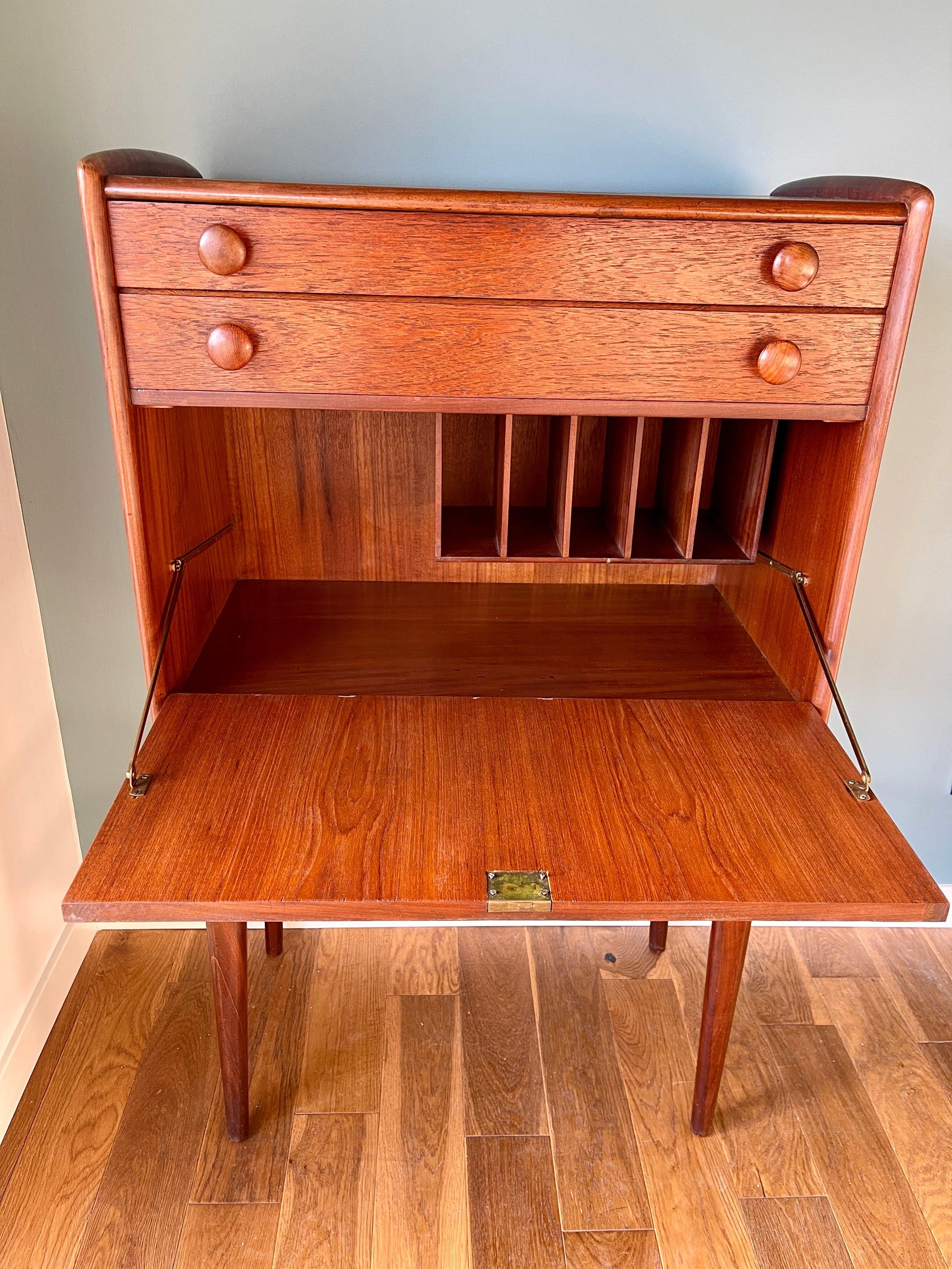 Mid century Vintage Teak Writing Bureau by John Herbert for Younger 1950's - Supramobili