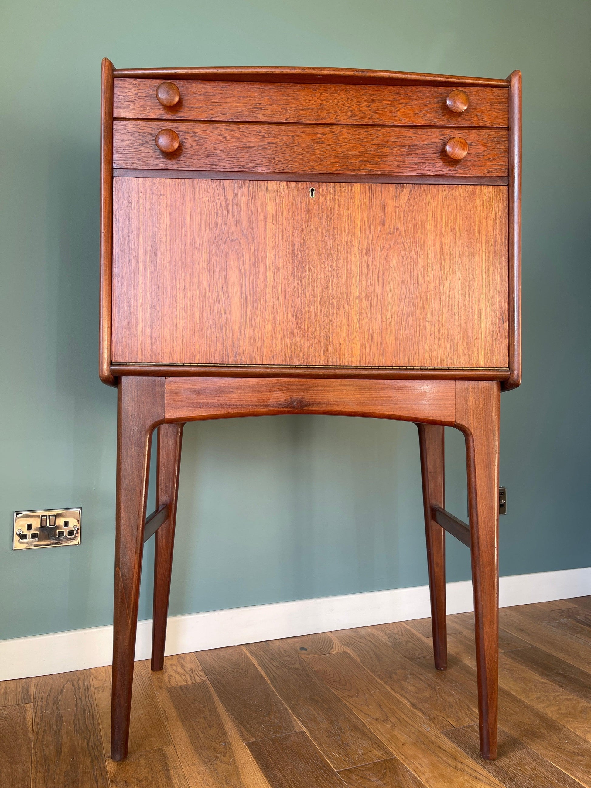 Mid century Vintage Teak Writing Bureau by John Herbert for Younger 1950's - Supramobili