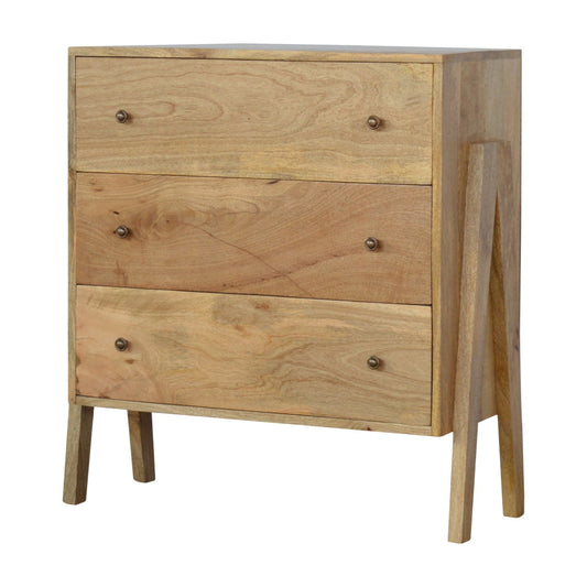 Mid Century Modern Style V Shaped Chest Of 3 Drawers