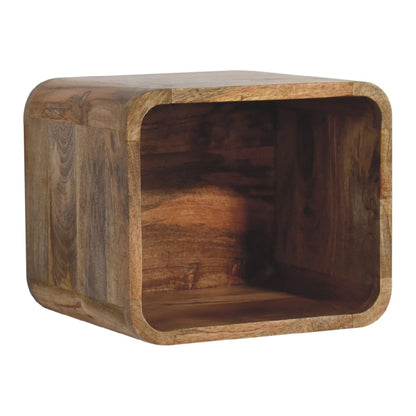 IN3448 - Open Curved Oak-ish Wall Mounted Bedside