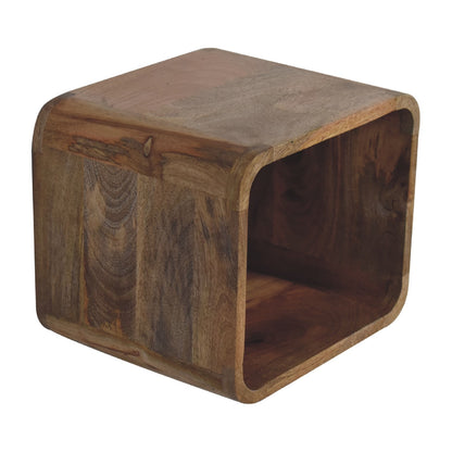 IN3448 - Open Curved Oak-ish Wall Mounted Bedside