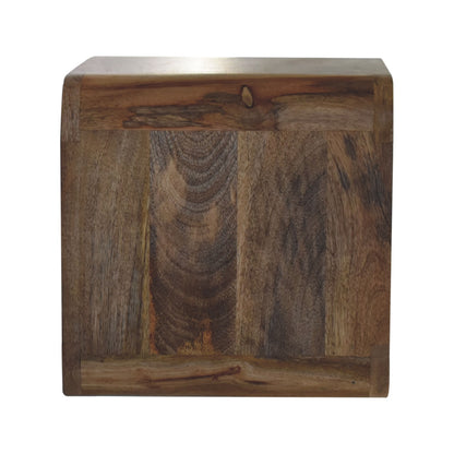 IN3448 - Open Curved Oak-ish Wall Mounted Bedside