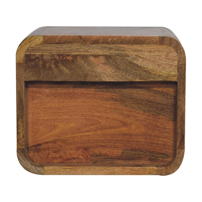 IN3448 - Open Curved Oak-ish Wall Mounted Bedside