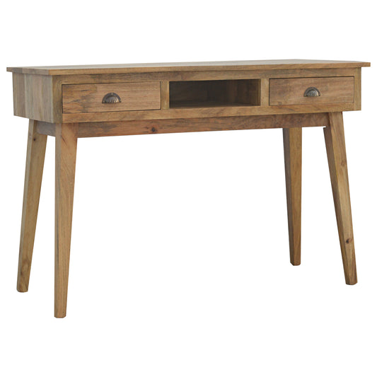 Two Drawer Writing Desk with Open Slot