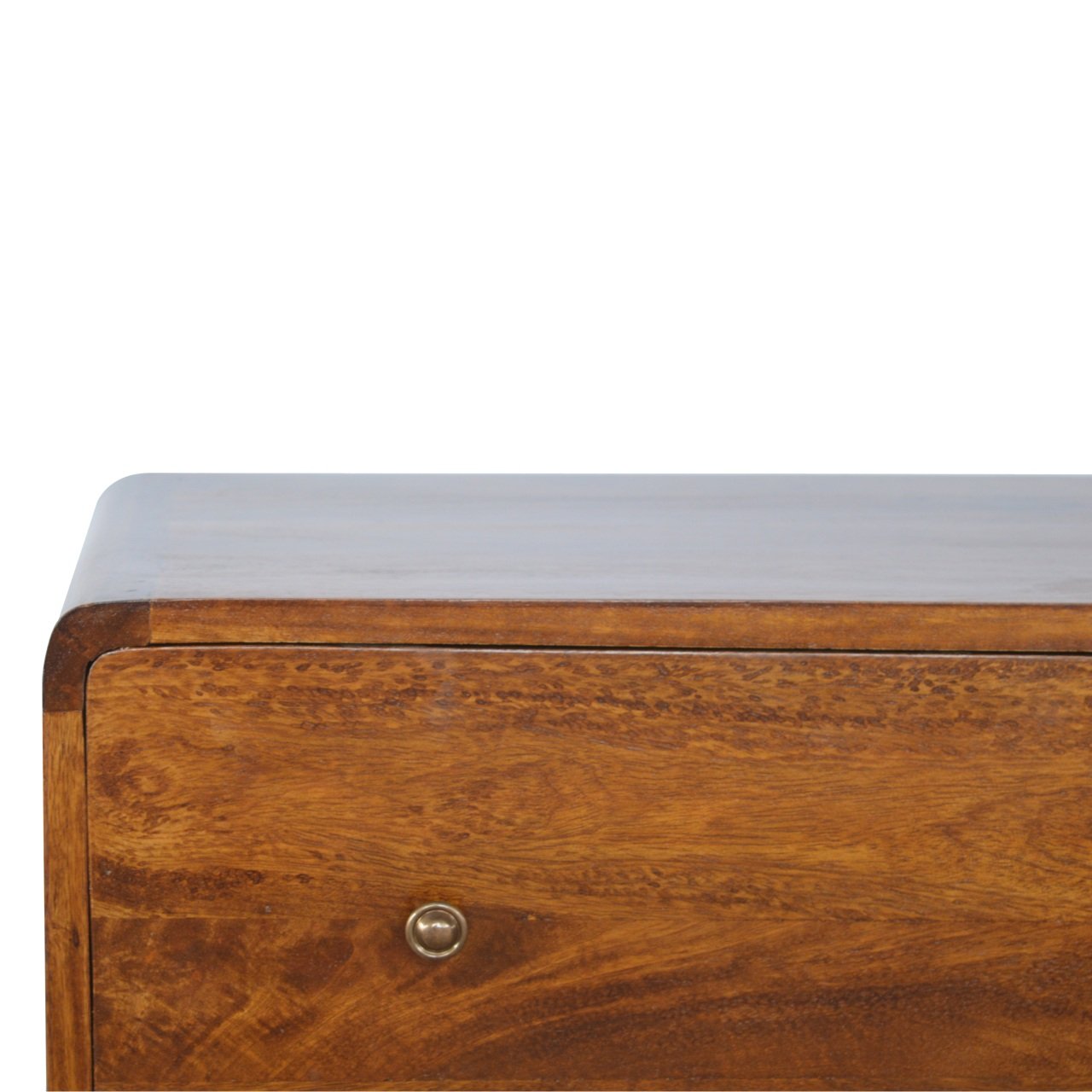 Solid Wood Curved Chestnut Chest Of Drawers