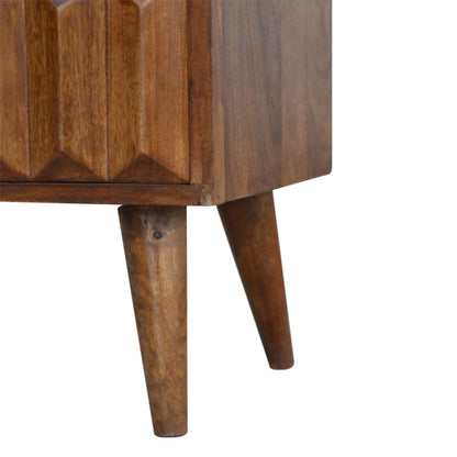 Solid Wood Coffee Table with Carved Drawer Front