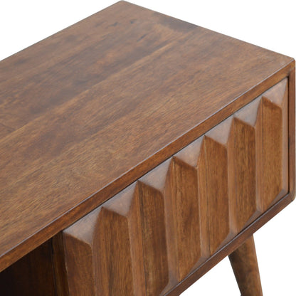 Solid Wood Coffee Table with Carved Drawer Front