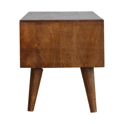 Solid Wood Coffee Table with Carved Drawer Front