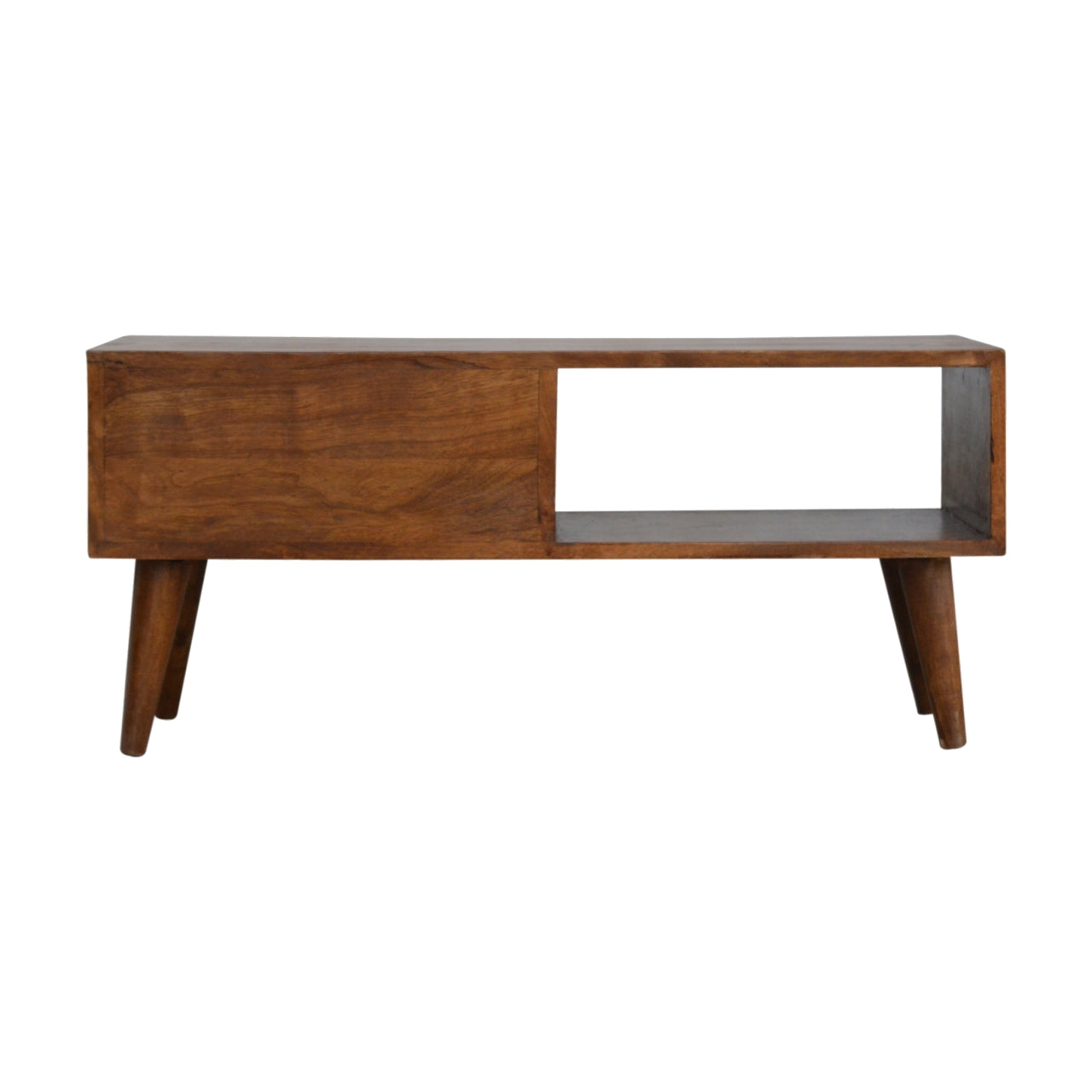 Solid Wood Coffee Table with Carved Drawer Front